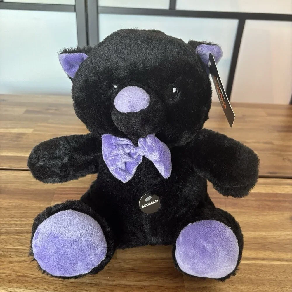 Petsmart‎ BLACK Cat Lucky HALLOWEEN CAT Plush Squeaks NWT